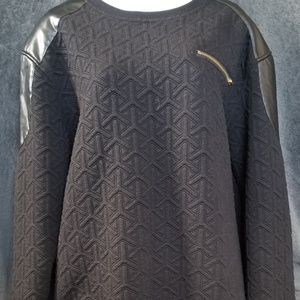 Leather Shoulder Sweater